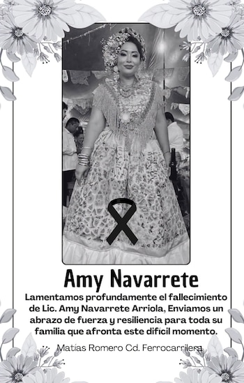 Amy Navarrete, excandidata a la alcaldía de Matías Romero, fue asesinada a balazos. (Facebook)