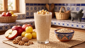 Licuado de avena, nuez y manzana: la receta cremosa que sabe a pay recién horneado