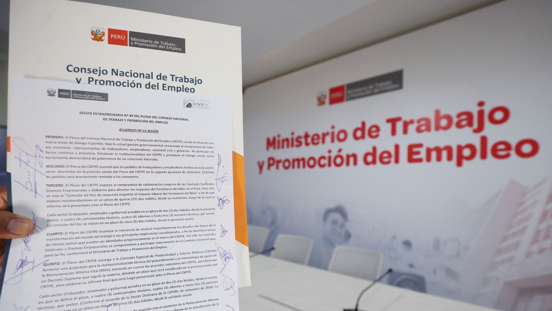 Se firmaron acuerdos iniciales en el Consejo Nacional de Trabajo. - Crédito MTPE