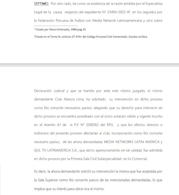 Resolución de la Corte Superior