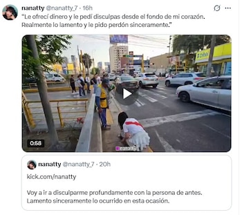 Nanatty se disculpó públicamente en
