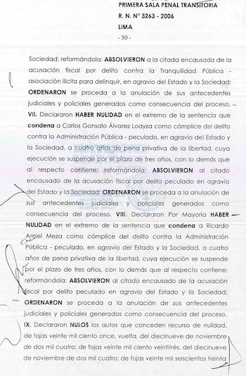 Corte Suprema absolvió a Carlos