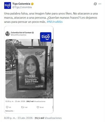 crédito @Tigo_Colombia/X