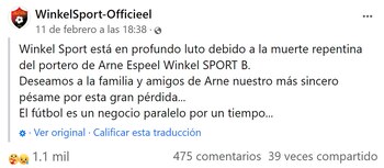 El comunicado del Winkel Sport