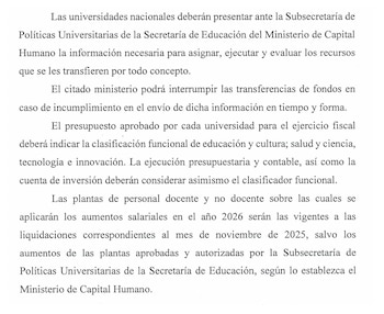 La parte normativa del artículo