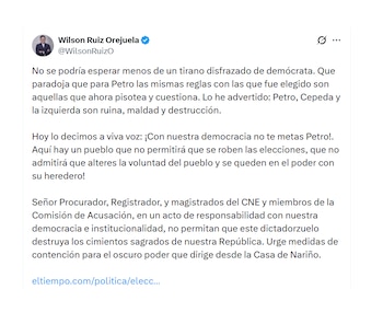 Wilson Ruiz y su arremetida contra Gustavo Petro