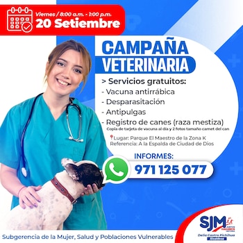 Anuncian campaña veterinaria gratuita en