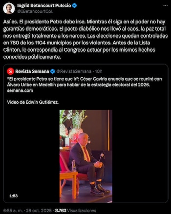 Ingrid Betancourt se despachó contra