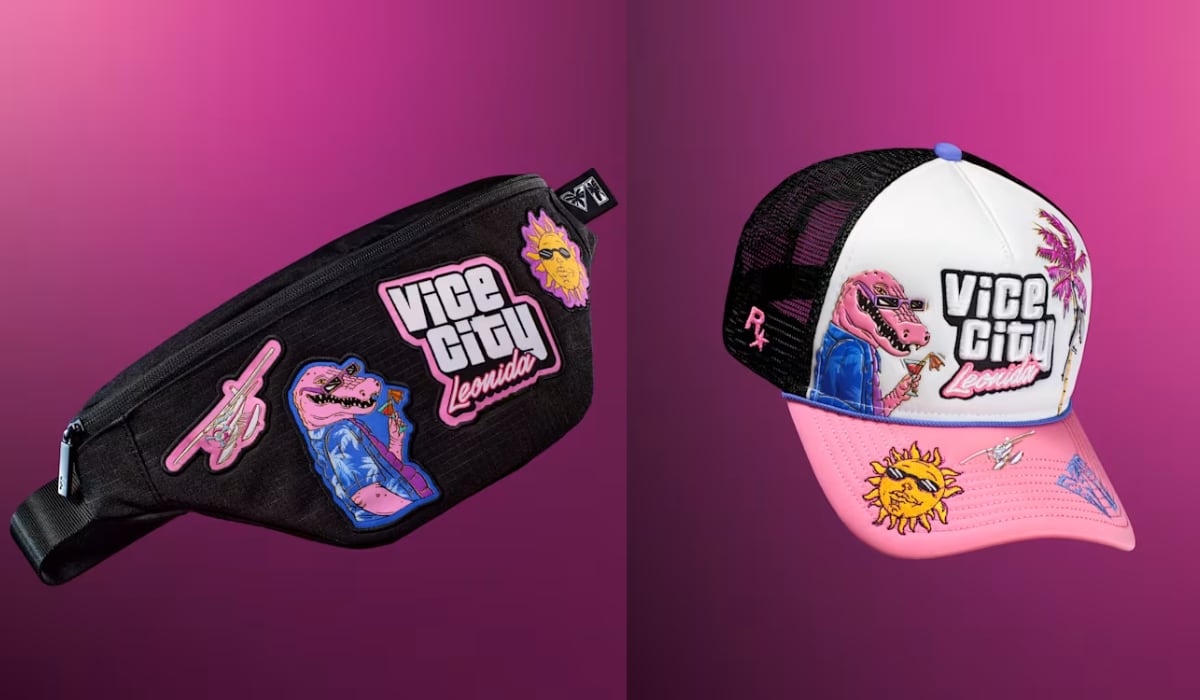 El paquete contiene objetos de marca como lentes Oakley Frogskins, una gorra New Era y una figura de PVC del caimán Macca.