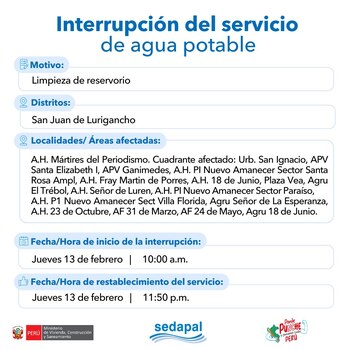 Publicación de Sedapal