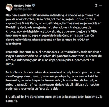 Gustavo Petro - crédito @petrogustavo/X