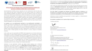 Comunicado de organizaciones sobre desabastecimiento