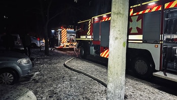 Un camión de bomberos del