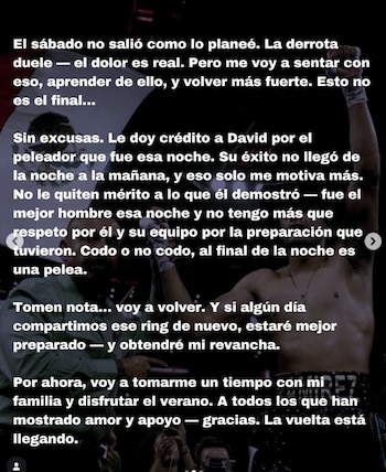 Zurdo Ramírez mandó un mensaje tras ser noqueado (IG/ @zurdoramirez)