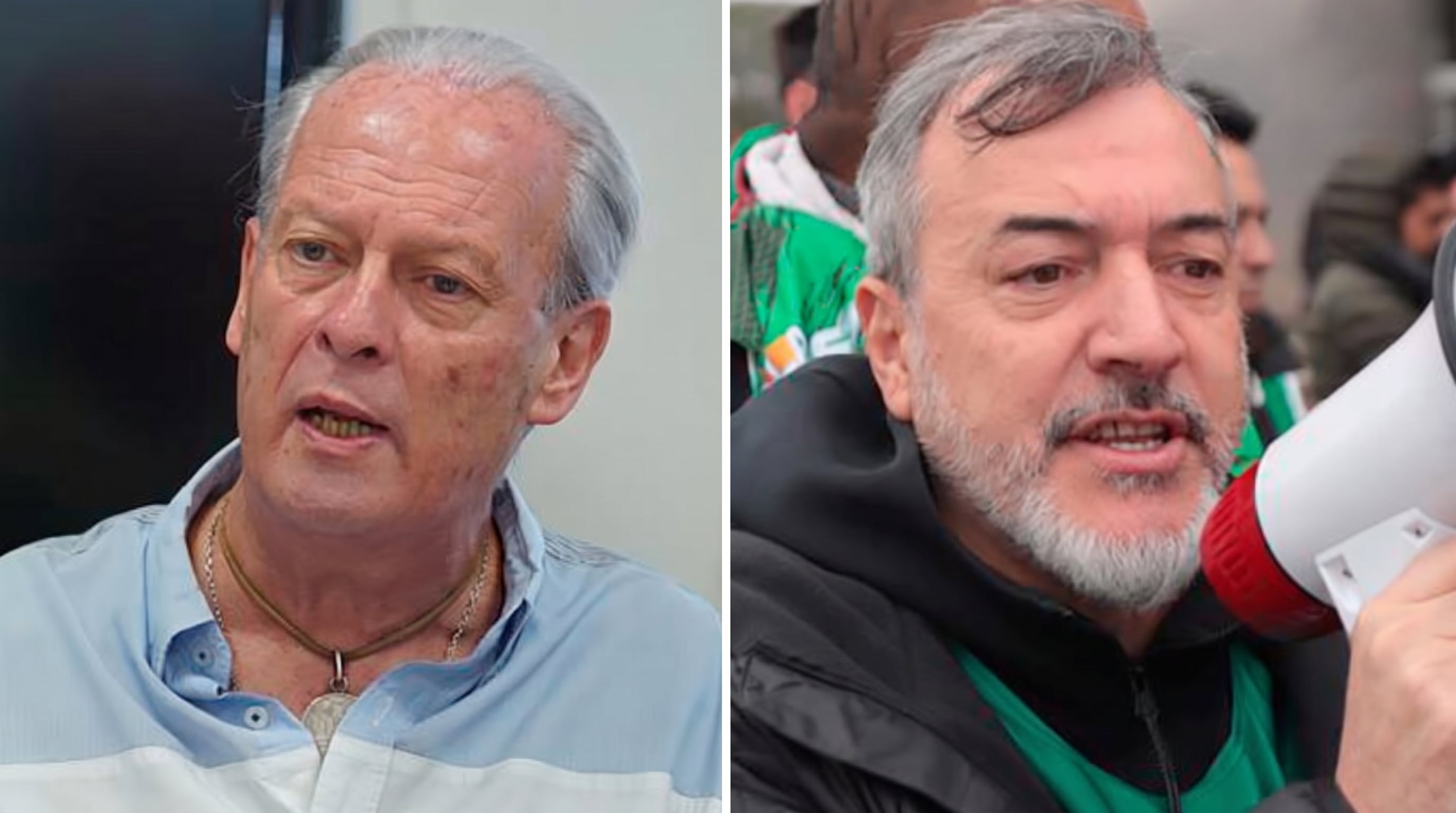 Andrés Rodríguez (UPCN) y Rodolfo Aguiar (ATE), en otra fase de su fuerte enfrentamiento