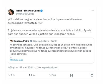 Con este mensaje, la senadora