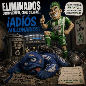 Así celebraron los hinchas rivales la caída simultánea de tres grandes en una noche histórica - crédito @SamSam9530/X