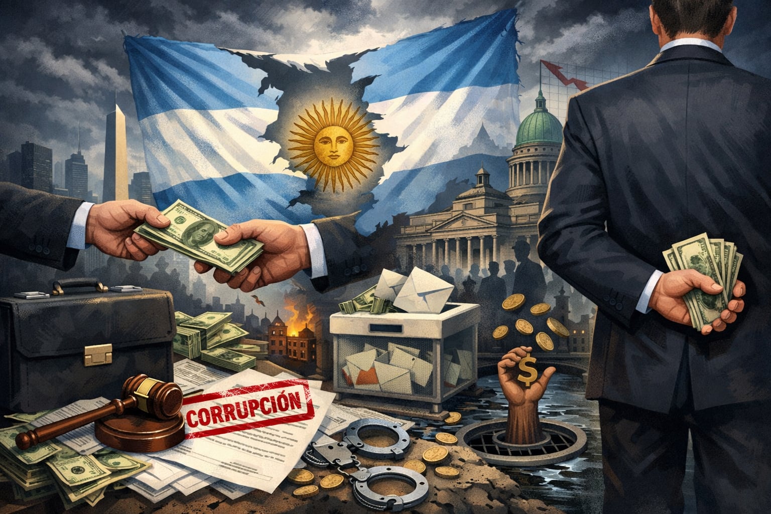 La corrupción está a tope como problema para casi la mitad de los argentinos. (Imagen Ilustrativa Infobae)