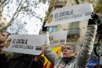 Protesta en defensa del catalán