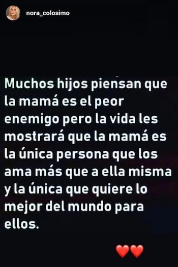 El mensaje de Nora Colosimo