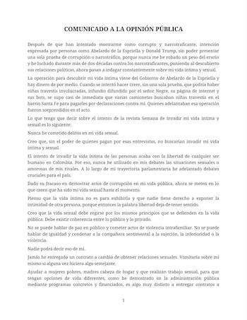 Gustavo Petro rechazó las acusaciones en su contra sobre presuntos contratos a cambio de favores sexuales - crédito @petrogustavo/X