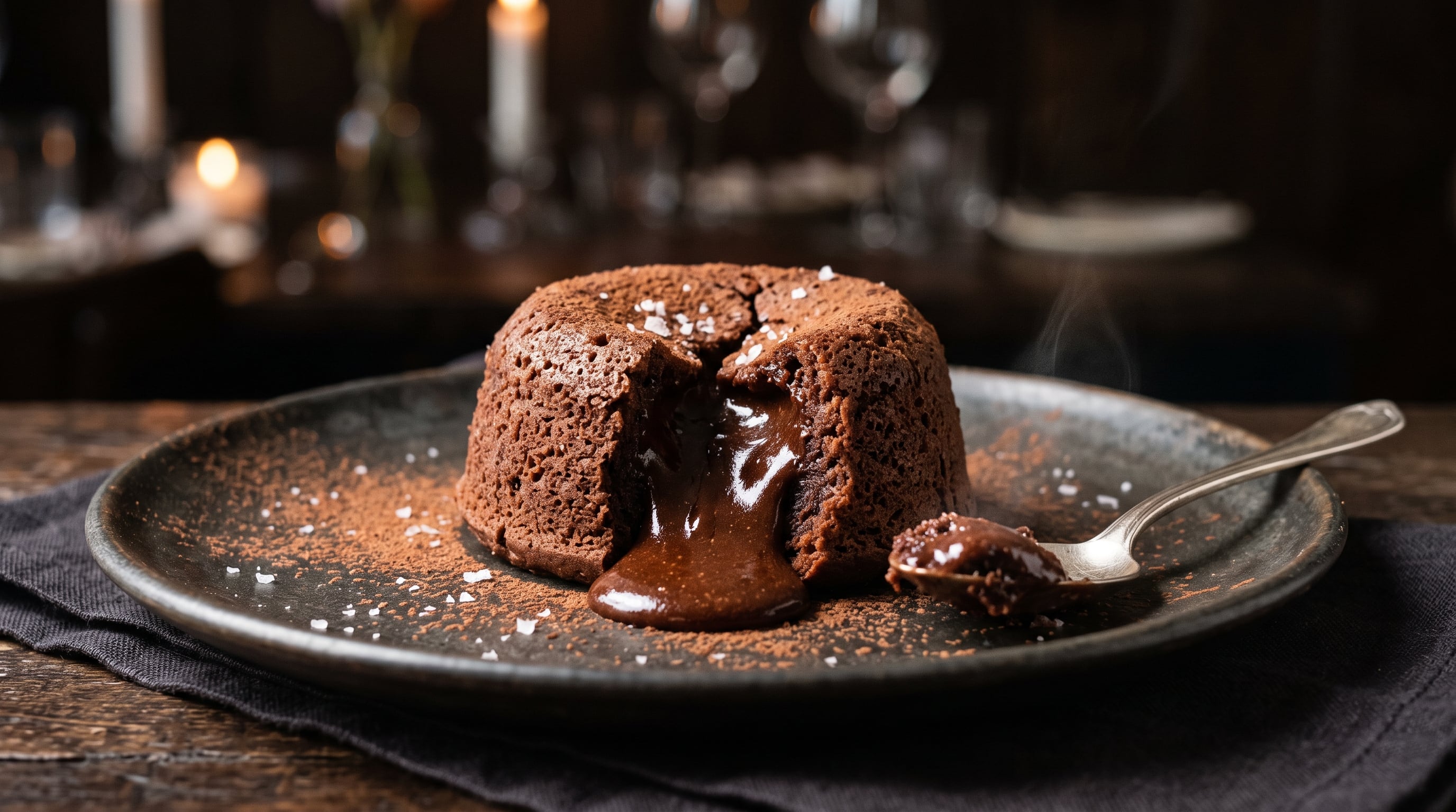 El tiempo breve de horno es decisivo para que, al cortar la pieza, el chocolate caliente fluya desde el interior (Imagen Ilustrativa Infobae)