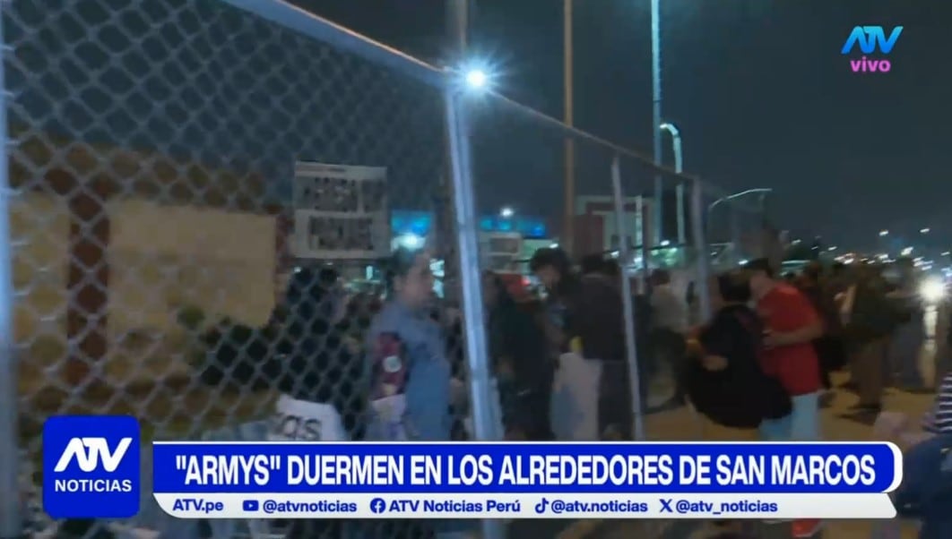 BTS en Perú: padres alertan que adolescentes permanecen encerradas en rejas antes del concierto. Captura: ATV Noticias.