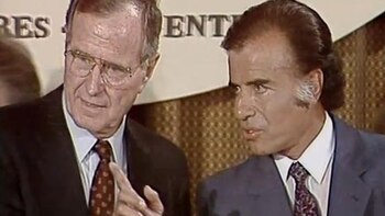 Los presidentes Bush y Menem,