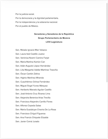 Senadores salen a la defensa de Andy López Beltrán.