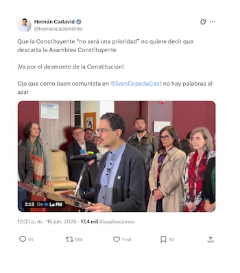 Hernán Cadavid le respondió a Iván Cepeda