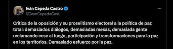 El senador defendió la política