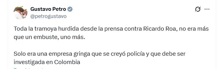 Gustavo Petro salió en defensa de Ricardo Roa, presidente de Ecopetrol - crédito @petrogustavo/X