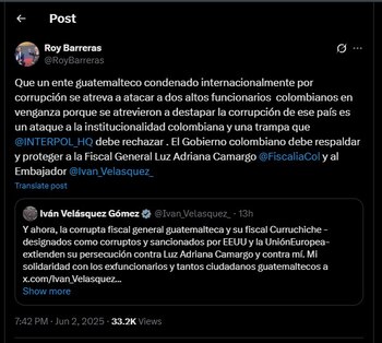 Roy Barreras rechazó las