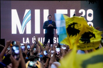El presidente Javier Milei durante
