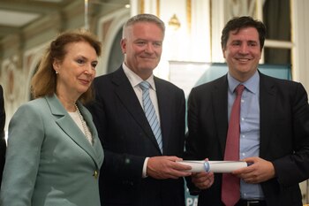 Diana Mondino, canciller, disertó hoy