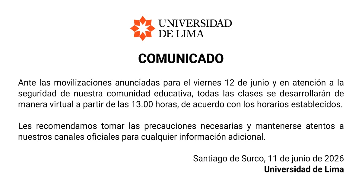 Comunicado de la U. de Lima.