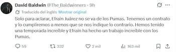 El representante de Efraín Juárez aclaró todo en redes sociales.
