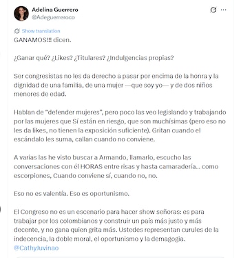 Guerrero las señaló de actuar