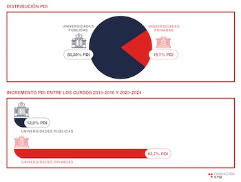 Porcentajes de profesores en la