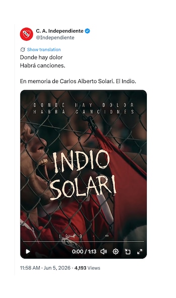 El fútbol despide al Indio Solari