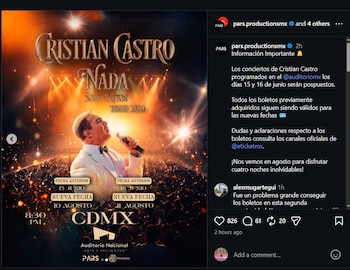 La organización de los conciertos anunció que los boletos para el Auditorio Nacional conservarán su validez y se respetarán los lugares asignados