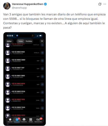 La reportera y tres amigas han recibido llamadas misterioras