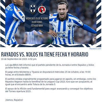 Comunicado de Rayados sobre el