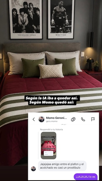 La votación en Instagram y los mensajes que comparaban el cuarto con un “telo” aceleraron el cambio de plan