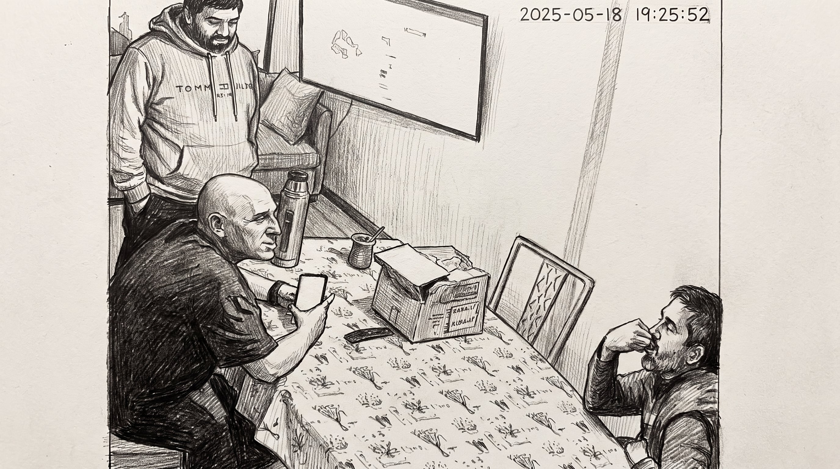 Ariel y Diego García junto a Javier Tchukran (centro) elaborando la destrucción de pruebas (Imagen Ilustrativa Infobae)