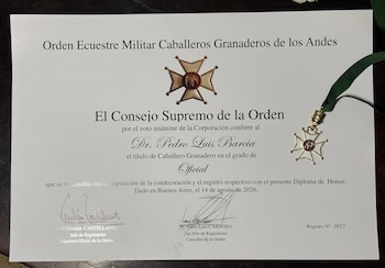 Pedro Luis Barcia - Distinción Granaderos de Los Andes