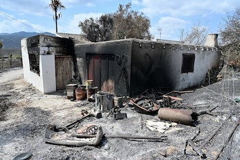 Caseta calcinada junto al restaurante Anita en Los Gallardos, en Almería. (EFE/ Carlos Barba)