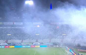Lluvia en partido Once Caldas vs. América