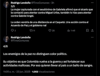 Alias Timochenko advirtió de las