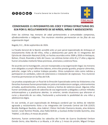 ELN - crédito Fiscalía